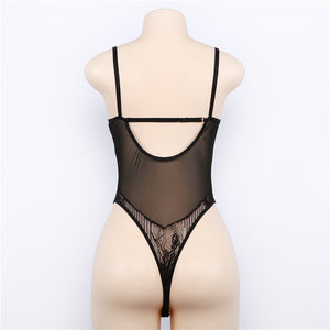 Sexy une pièce dos nu transparent nouveau 2019